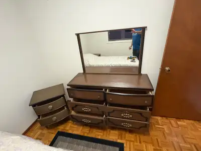 Free delivery used Vintage Dresser with Mirror and Nightstand, View more