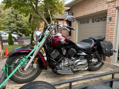 2002 Yamaha V-Star 1100 Classic. About 10150km. Carburetors are new. Comes with bike stand. Please c...