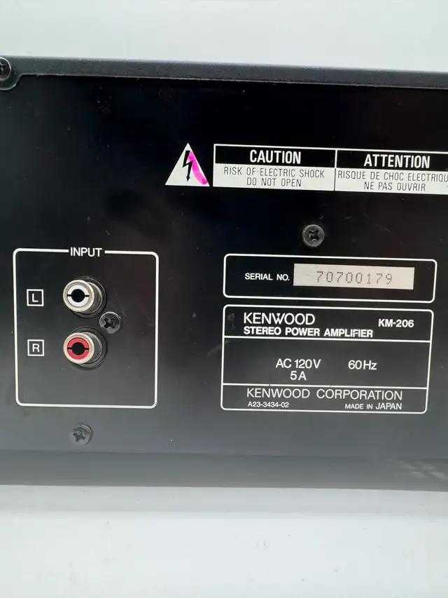Kenwood KM-206 Stereo Power Amplifier Vintage Made in Japan in Stereo Systems & Home Theatre in City of Toronto - Image 7