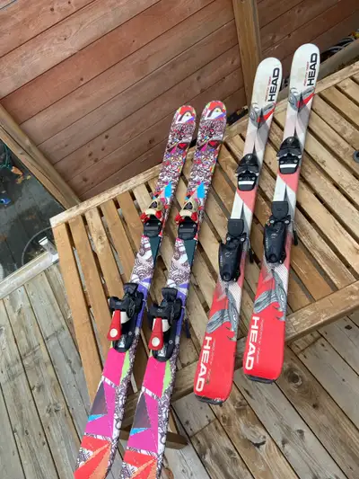 Two pairs of kids skis, 127cm length . Great shape the base need a wax and edge sharpen. Two pair of...