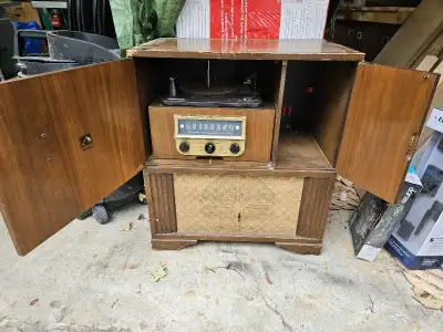 antique radio record player, View more