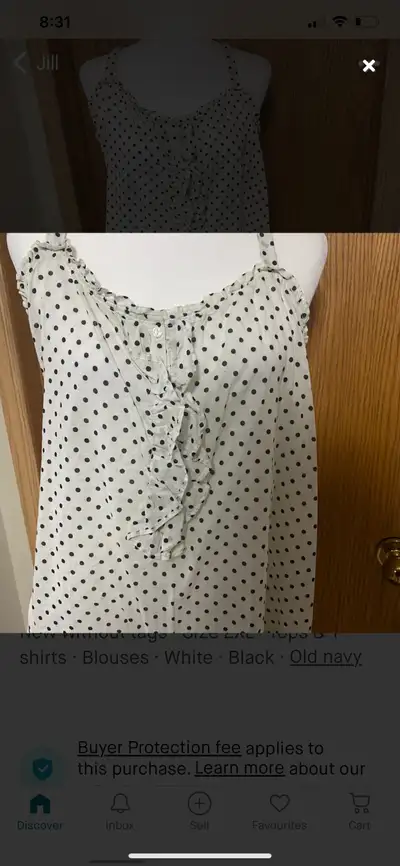 Cute white and back Polkadot top, View more