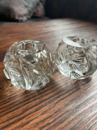 Pinwheel crystal candle holders