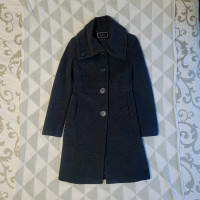 Wool Coat, Gray,Le Chateau, Size XXS | Manteau Long en Laine XXP