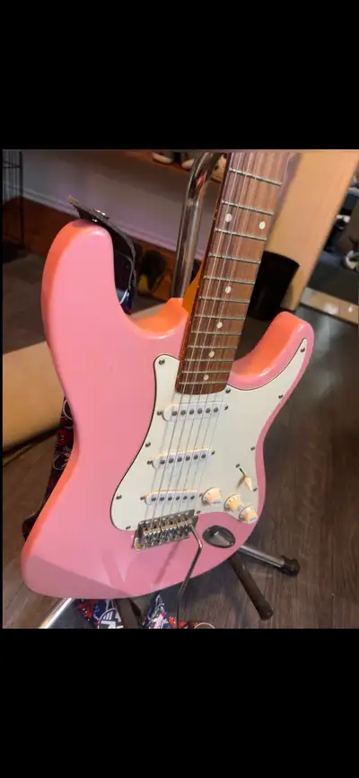 electric guitar, stand and case, View more