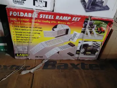 Foldable steel ramp set-new inbox, View more
