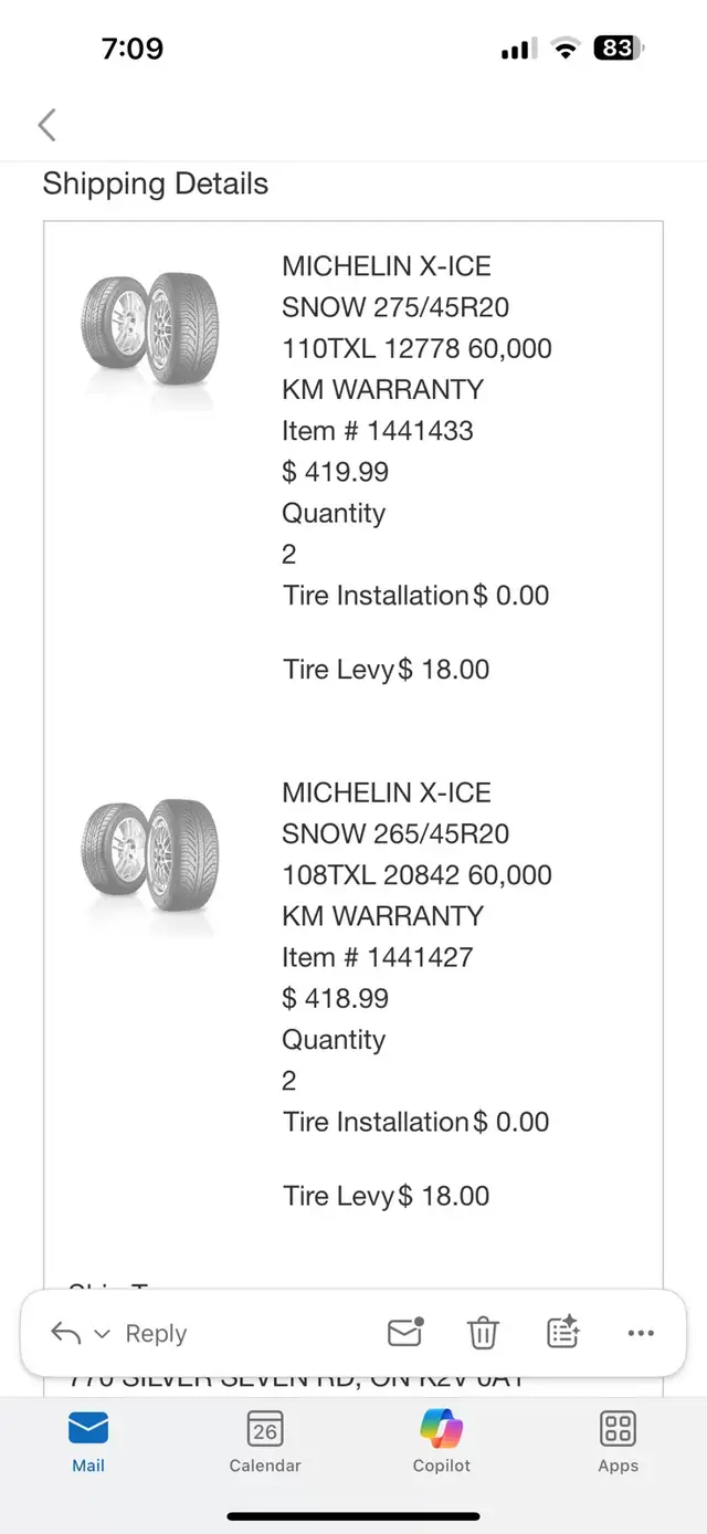 Michelin X-Ice Snow Tire 265/45R20 in Tires & Rims in Ottawa - Image 2