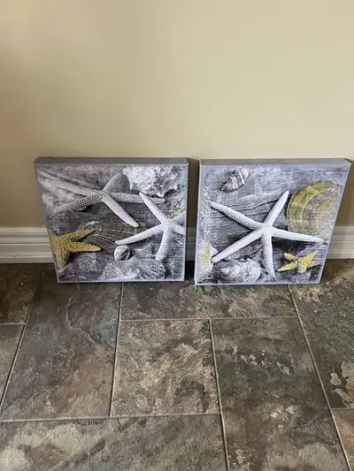 Pair of Starfish Canvas wall art pair for $10, View more