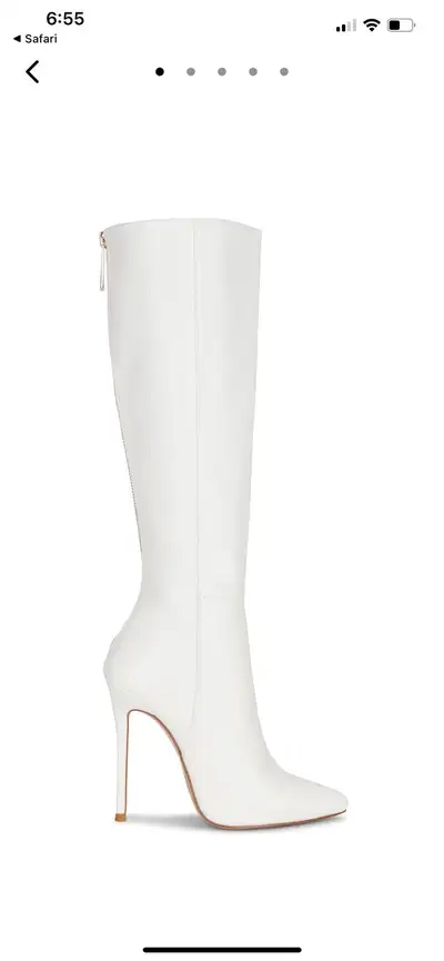 la femme miliano faux leather white boots size 37, View more