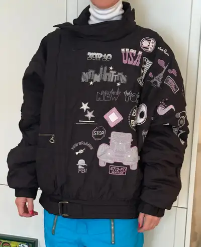 Retro Ski Jacket with funky icons, View more