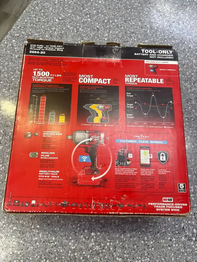 Milwaukee 2864 3/4 Impact Tool Only Boxed in Power Tools in Oshawa / Durham Region - Image 3