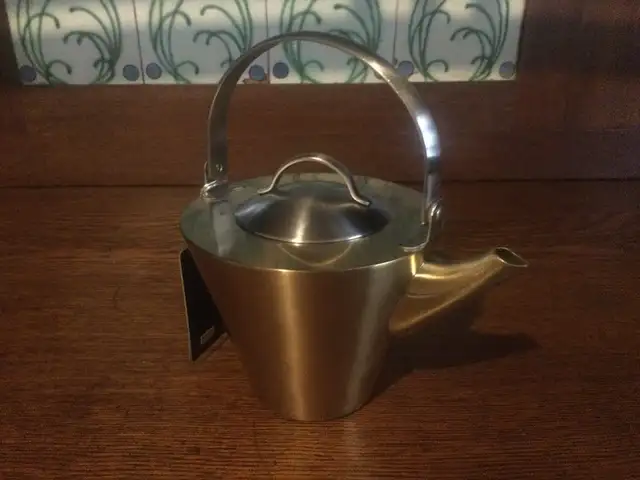 Masterclass New Stainless Still Gold Plated Tea Pot62854395151107122