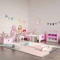 This Qaba kids vanity is designed for kids, and accompanies a st