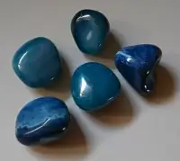 Natural Blue Agate Tumble Stones
