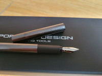 Brand New Porsche Design P3125 Slimline Graphite   Fountain  Pen