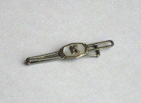 Antique White Gold Plated - Mother of Pearl Kinsmen Tie Clip Bar