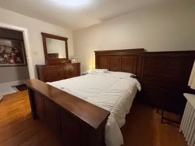 Beautiful Queen Bedroom Set,  Bed-Frame Dresser, Mirror Tall Boy, View more