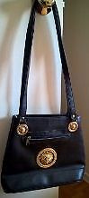 Vintage Versace Black Leather Handbag