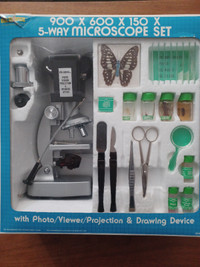 Microscope set with photo viewer