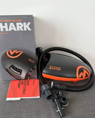 Perfect for summer! Selling my Outdoor Master “The Shark” SUP Electric Air Pump, used just once — it...