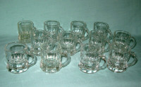 12 VINTAGE MINI BEER MUG SHOT GLASSES c.1960 FEDERAL GLASS