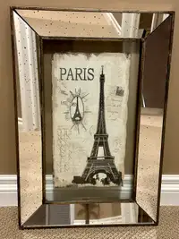 Paris wall hanging w/ mirror accents 