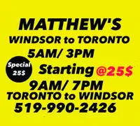 ❌❌❌❌10am and 7pmDAILY TORONTO ↔️ WINDSOR 5199902426 rides 