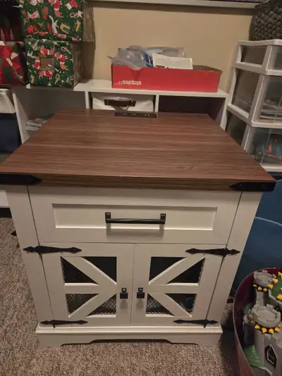 White & Brown Accent Cabinet, View more