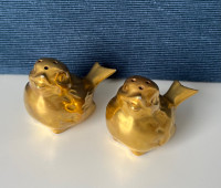 Vintage Hammersley Bone China Gold Bird Salt & Pepper Shaker Set