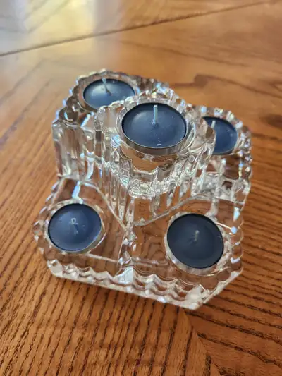 5 Tea Light Leveled Glass Holder, View more