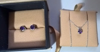 Effy 14K White Gold Amethyst Pendant & Stud Earrings Set