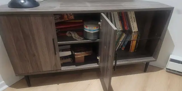 Meuble TV, gris ardoise, bibio/étagère  in Bookcases & Shelving Units in Laval / North Shore - Image 4