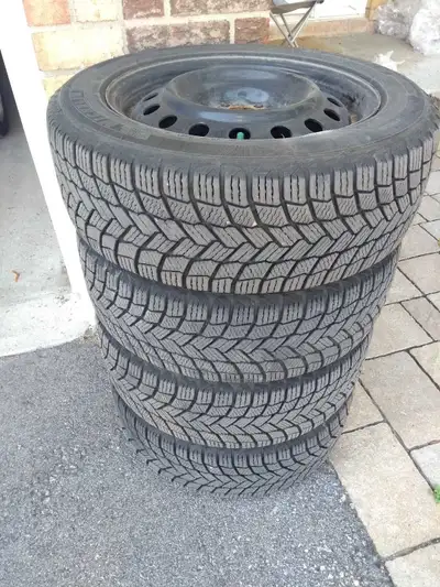 Micheline X Ice winter tires 205 55 R 16 XL (DOT 1421) on rims (Bolt Pattern: 5x100 mm). Used on 201...