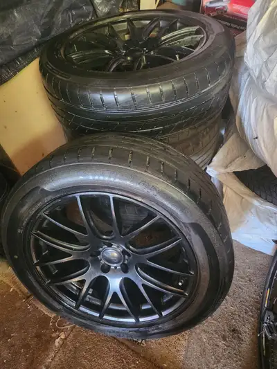 Stylish Alloy Rims Black 20X9.0J Miller Tires 265/50R20 111V XL M&S Rims • Bolt pattern (PCD): 5.114...