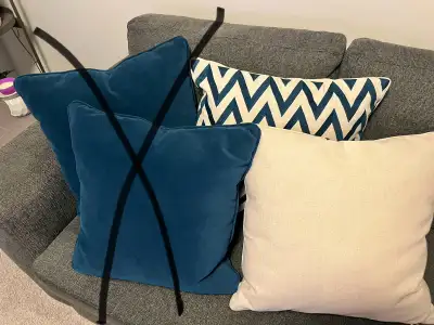 2 brand NEW chevron pattern decorative pillows perfect for any home decor. They measure approximatel...