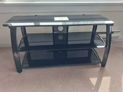 Black Glass Stand/ 3-Tier Storage Shelf , View more