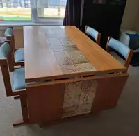 1970's Gangos Mobler Tile Top dining room table