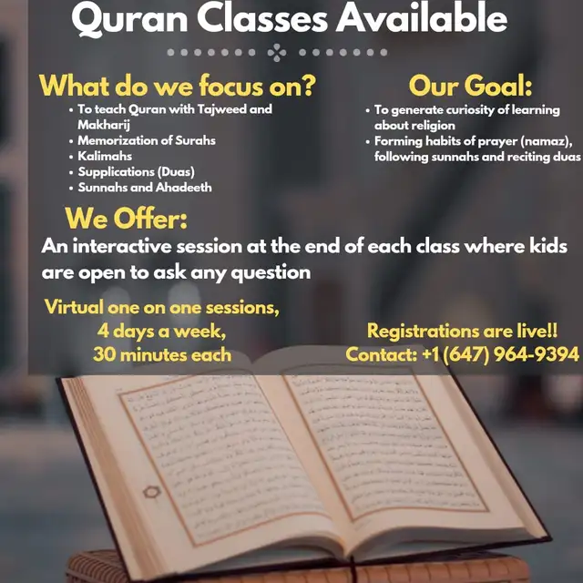 Online Quran Classes for kids and Adults.