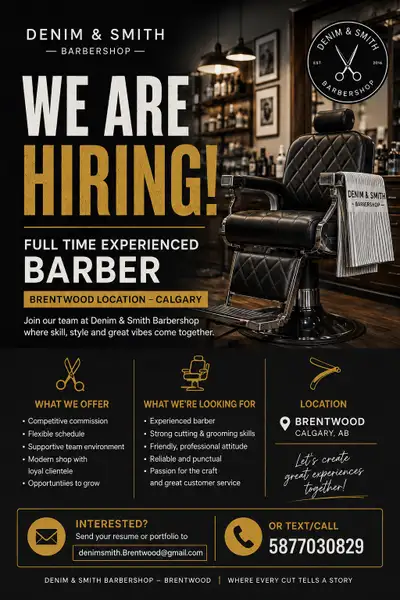 barber needed , View more