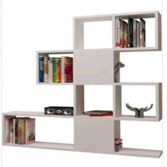 Decorotika Karlin Deddo 43'' H x 47'' W Geometric Bookcase (Whit in Bookcases & Shelving Units in Hamilton