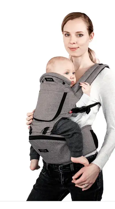 Porte-bébé ergonomique – Comme neuf (avec siège de hanche), View more