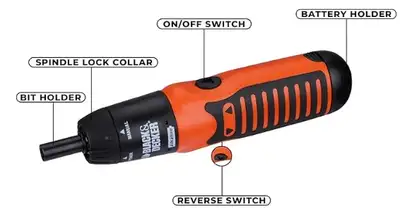 Black & Decker Alkaline Cordless Screwdriver Kit, 20-pc, View more