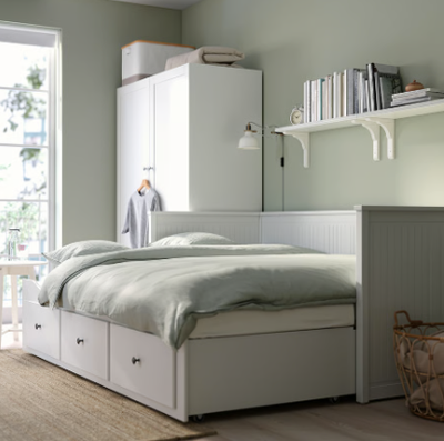Lit gigogne IKEA HEMNES – Blanc | 2 lits simples ou 1 grand lit, View more