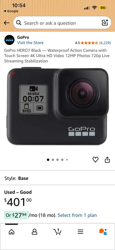 Basically brand new GoPro hero 7 black edition. Used very few times, just don’t have a use for it an...