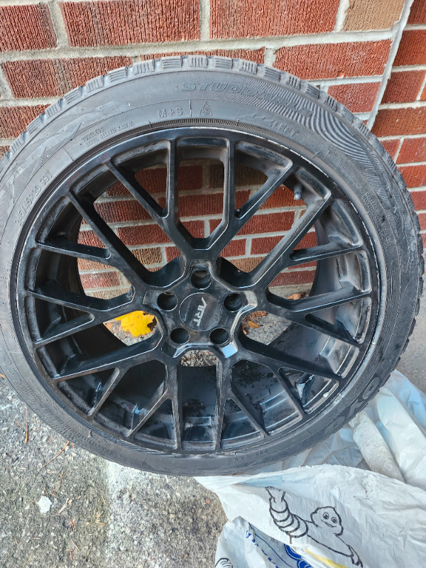 20S BLACK RIMS 245.45.R20 TOYO WINTERS 5X112 in Tires & Rims in City of Toronto - Image 2