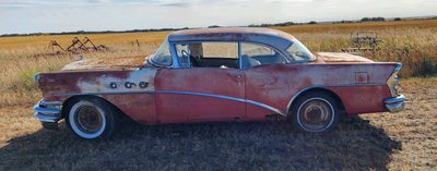 Fantastic 1955 Buick Special 2 door car. Essentially complete car but missing radiator. Bumper trim...