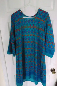 Colourful blue Kurta Brand New Large Great for Summer