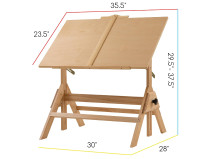 MEEDEN Solid Wood Drafting Table, Drawing Desk, Craft Table with