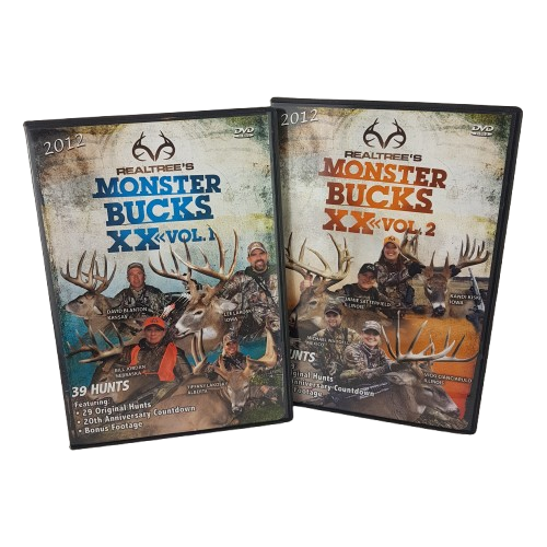 Set of 2 Hunting DVDs Realtree Monster Bucks XX Volumes 1 & 2