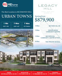 LEGACY HILL TOWNS IN RICHMOND HILL $879K+